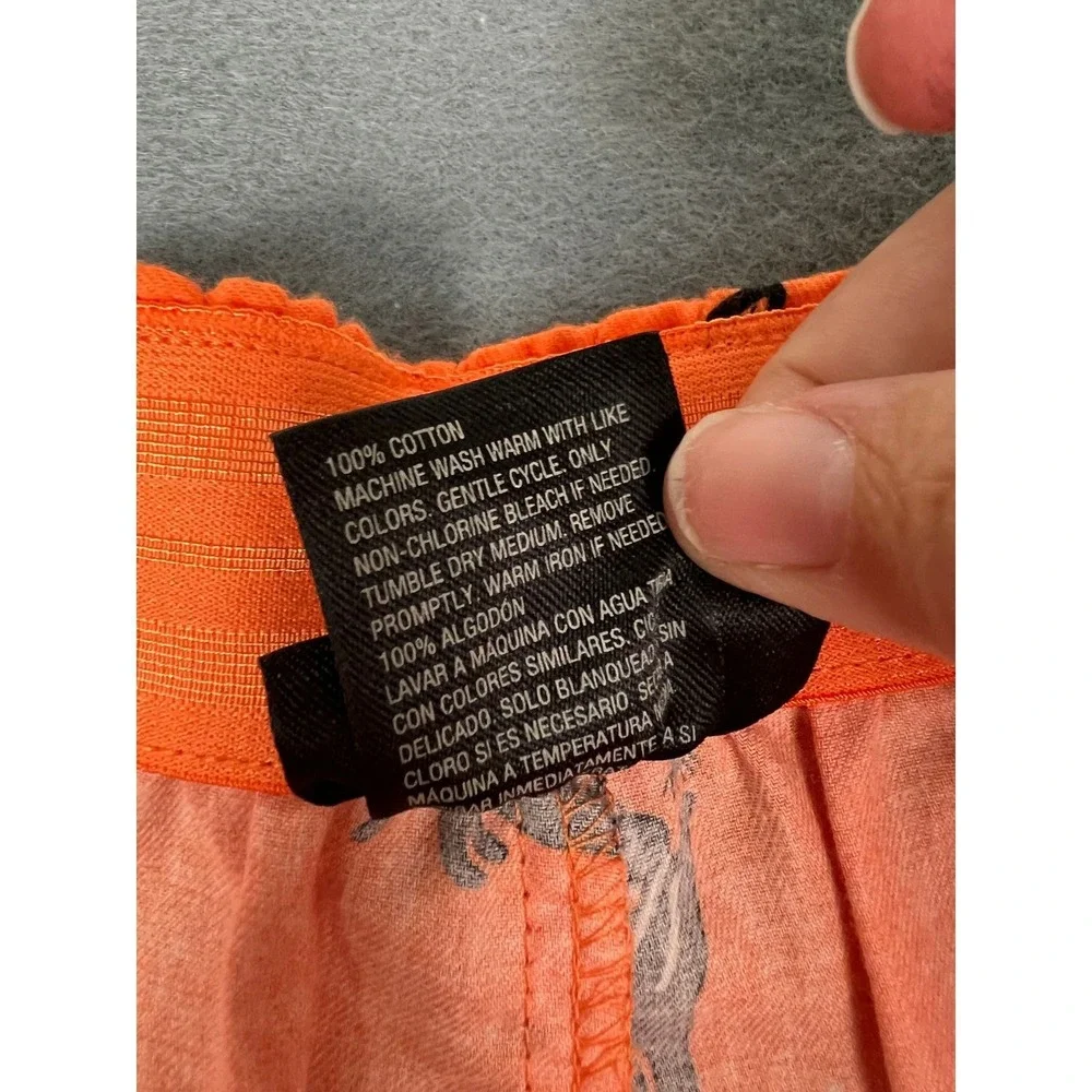 Hyde & EEK Black Cat Sleep Shorts Halloween Spooky Gothic Orange Cotton Medium
